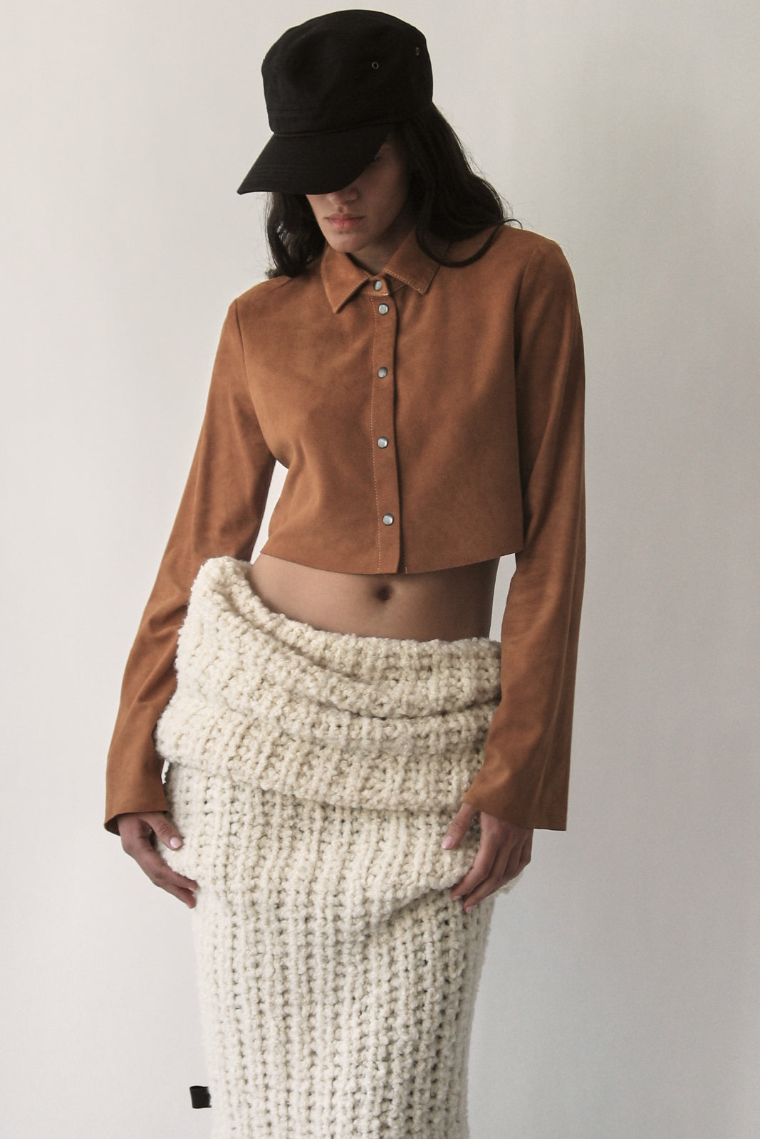 Orange Micro Suede Blouse