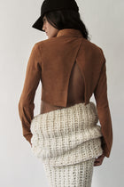 Orange Micro Suede Blouse
