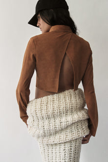 Orange Micro Suede Blouse
