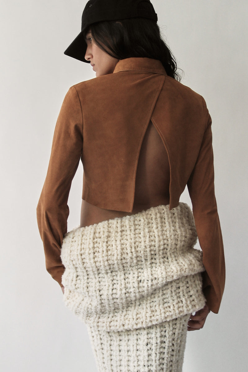 Orange Micro Suede Blouse