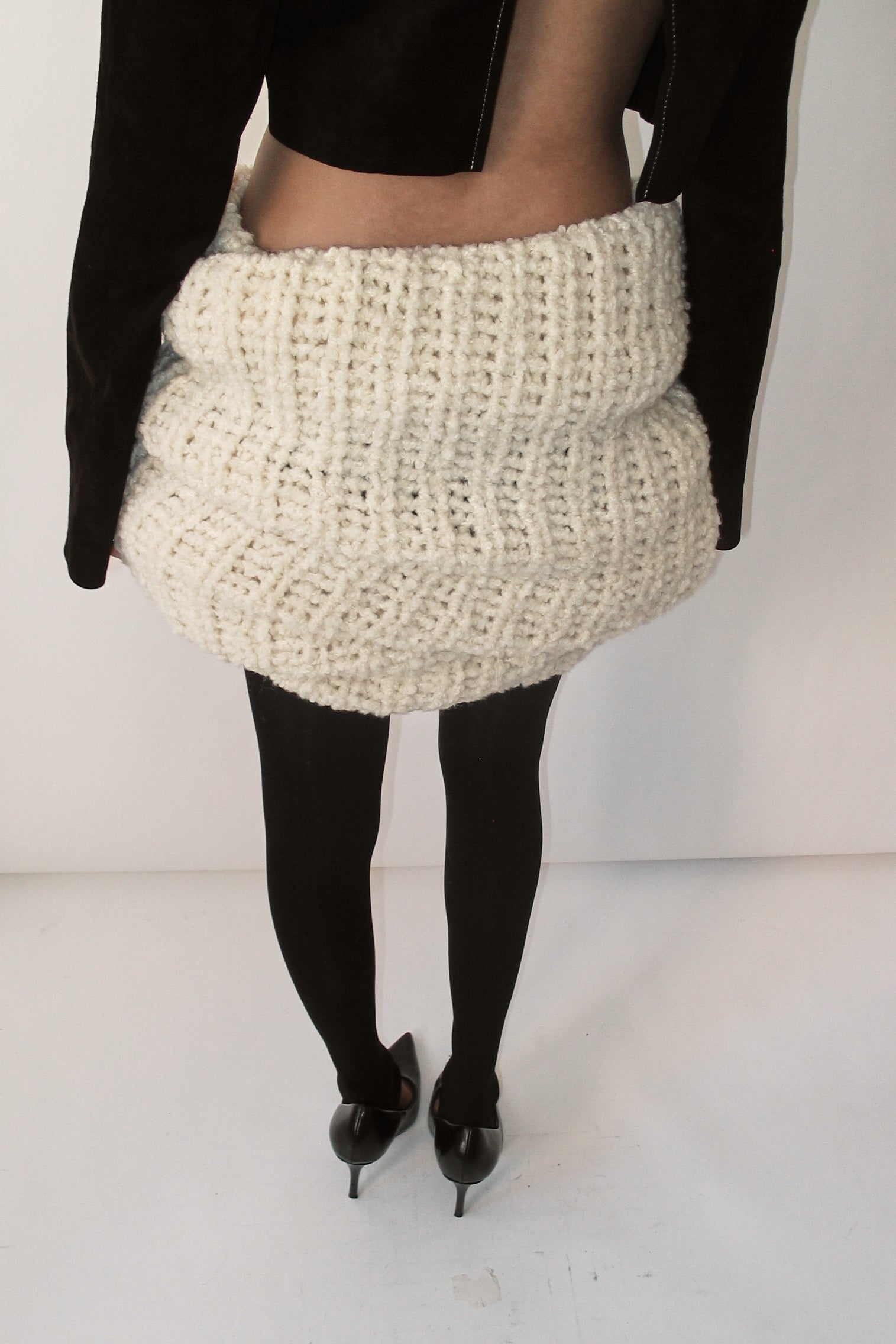 Butter White Gigantic Bouclé Muff