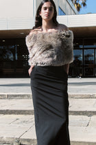 Chameleon Beige Micro Fur Skirt