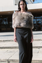 Chameleon Beige Micro Fur Skirt
