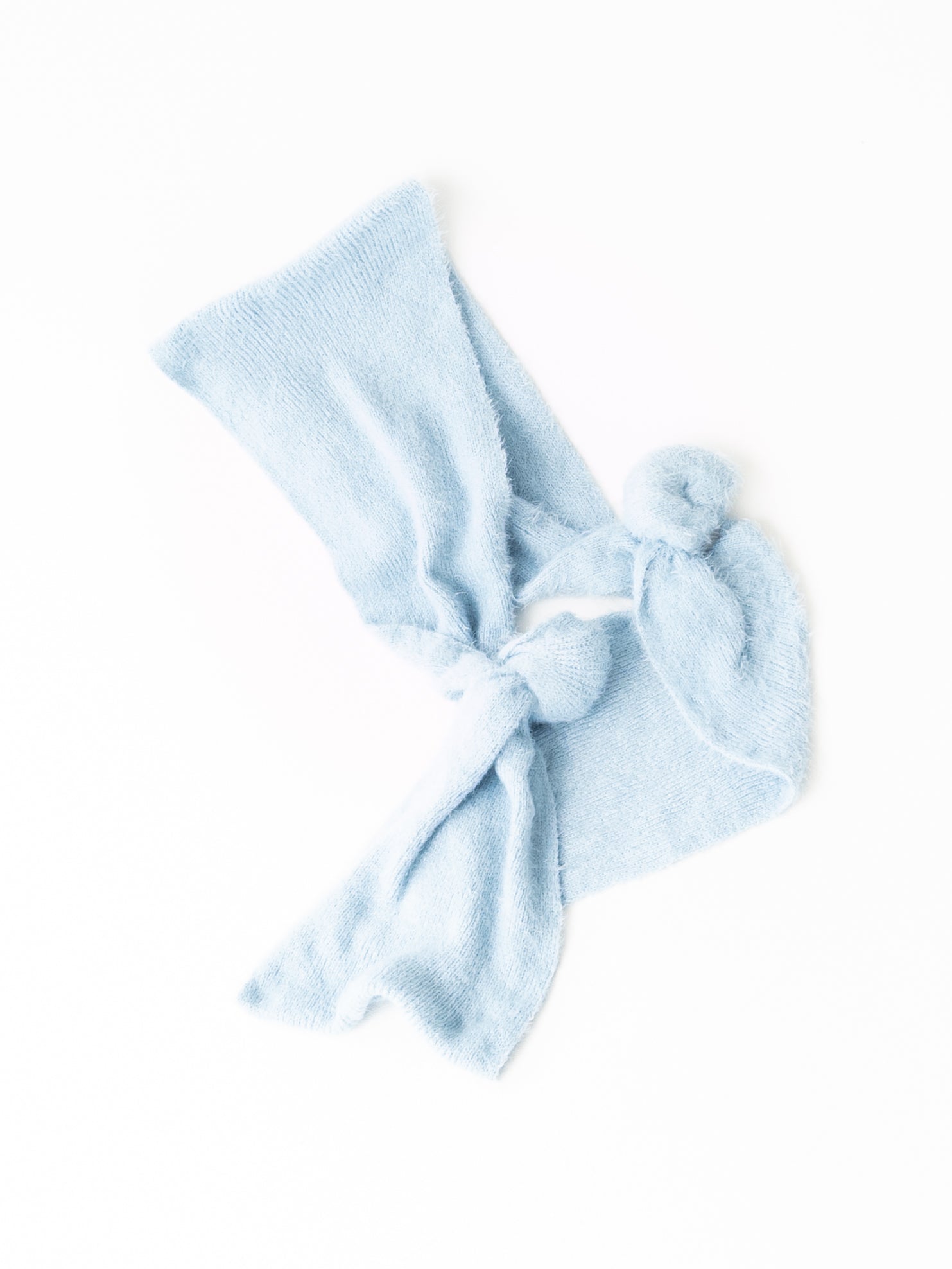 Fluffy light blue scarf