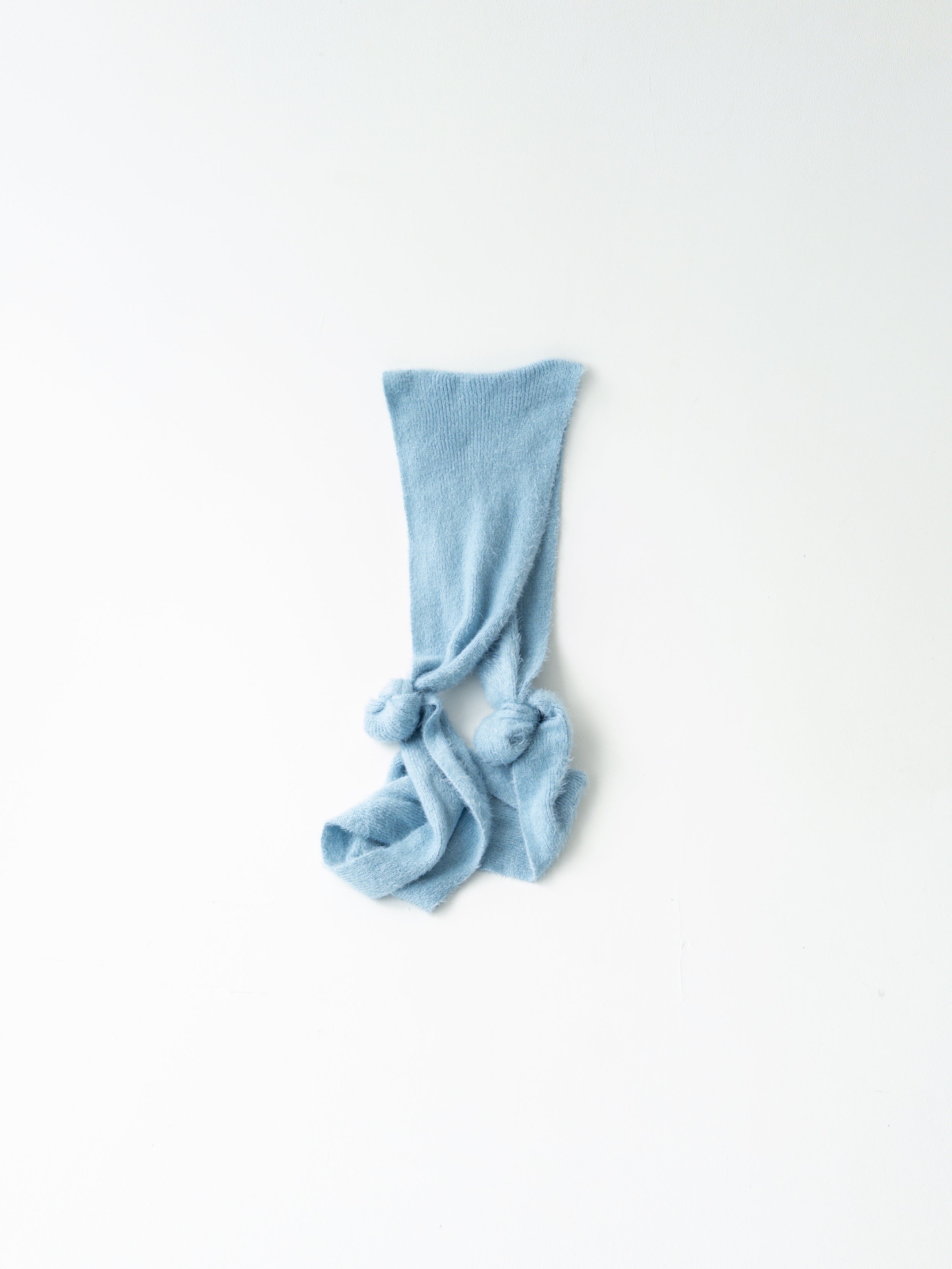 Fluffy light blue scarf